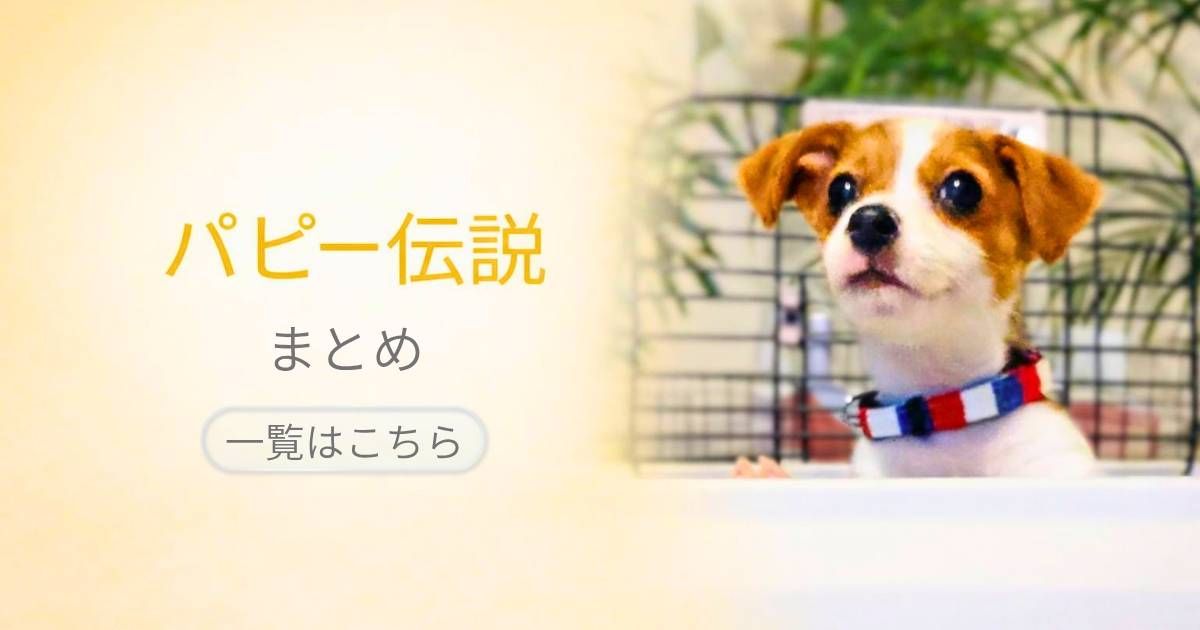 パピー期のジャックラッセルテリアがこちらを見つめる様子。パピー伝説まとめ記事のアイキャッチ画像。